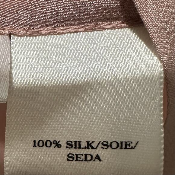 Ann Taylor Pink Mauve 100% Silk Long Sleeve‎ V Neck Blouse Womens Size 14 - Picture 6 of 6